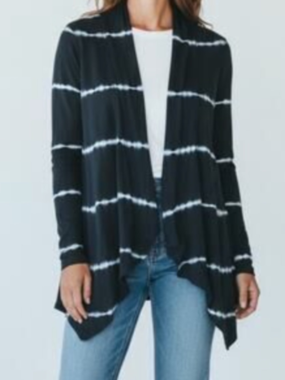 Navy and White Lucky Brand Striped Cardigan EUC Size Small